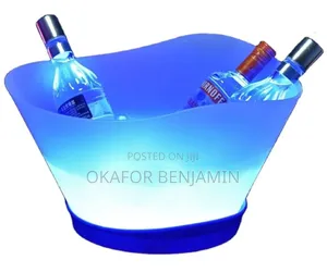 Rechargeable Led Transparent Wine & Beverage Ice Cooling Bowl
