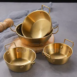 Golden Salad Sancks & French Fry Bowl With Handle