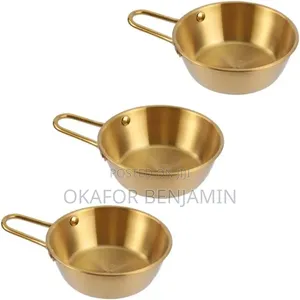 Stainless Steel Golden Sauce Bowl With Handle 14 Cm