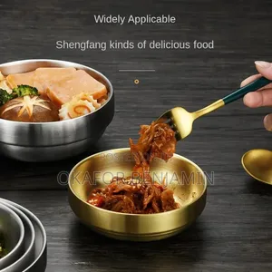 304 Stainless Steel Double Wall Golden Sauce Bowl
