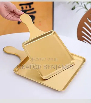 High Quality Stainless Steel Golden Square Platter