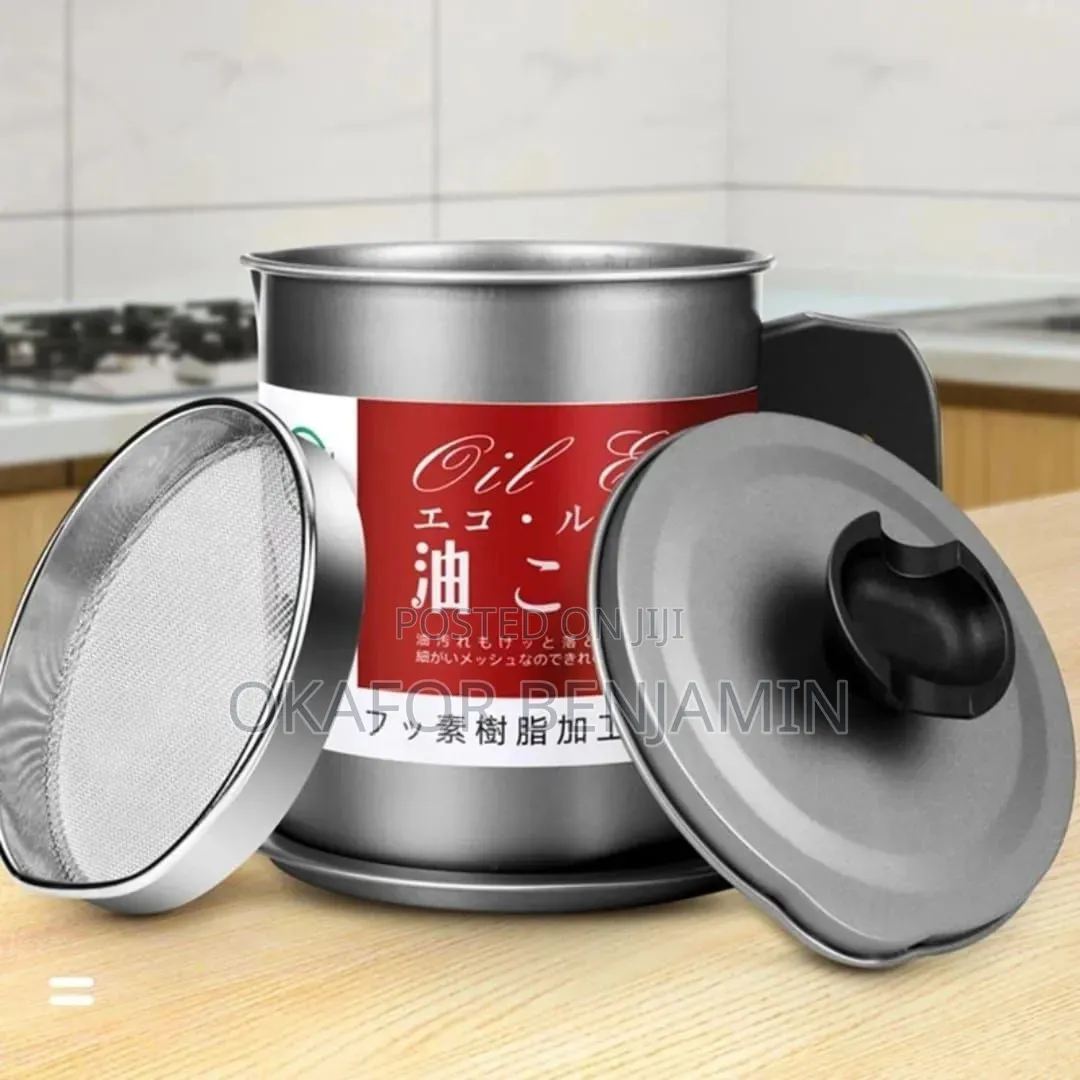 High Quality Stainless Oil Filter Storage Pot 1.7L