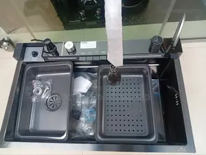 Multifunctional Waterfall Kitchen Sink, Piano Four-Button