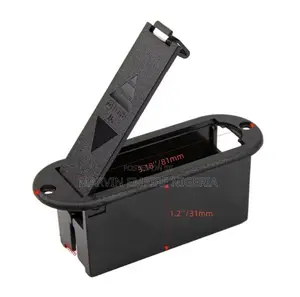 1pc 9V Battery Box Cover Case for Active Guitar Bass Pickup Black