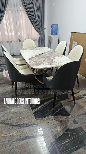 Exquisite 6 Sitters Marble Top Dining Table