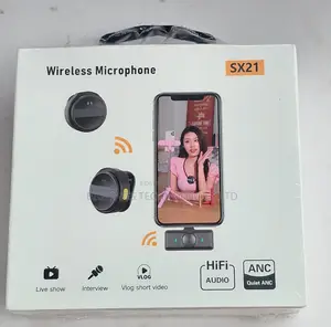 SX21 2-in-1 Dual Lapel Wireless Microphone System ANC for iPhone
