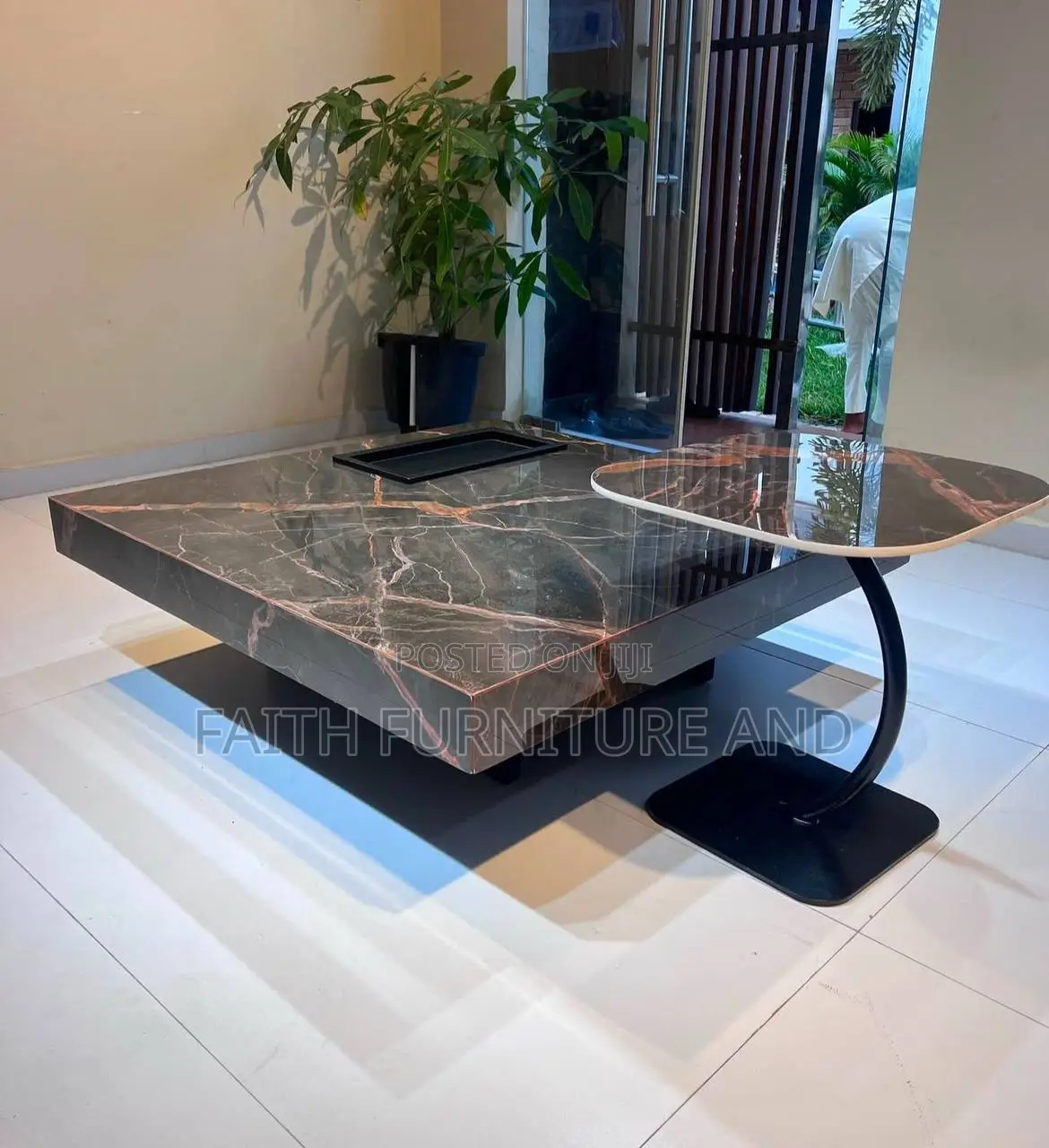 Marble Center Table and Side Stool