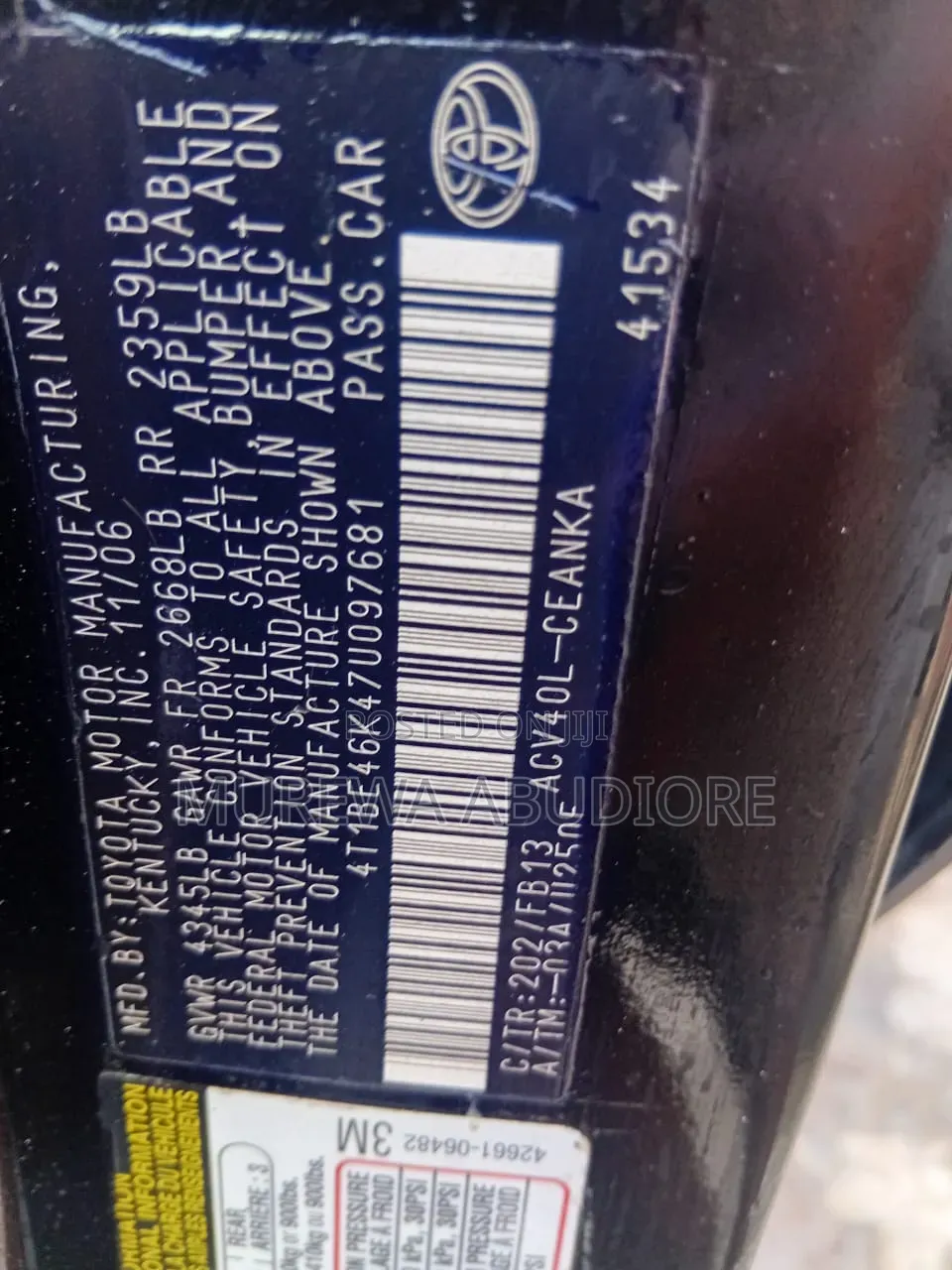 Toyota Camry 2009 Black