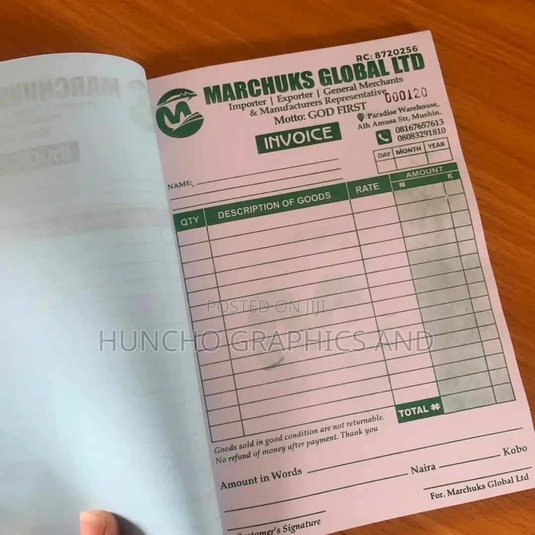 Custom Invoice and Receipt Booklet Design and Printing