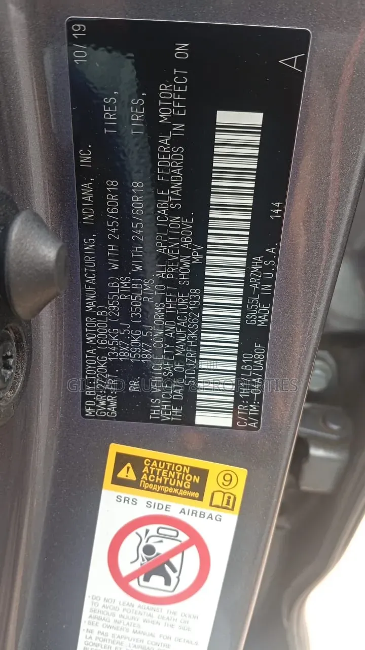 Toyota Highlander 2019