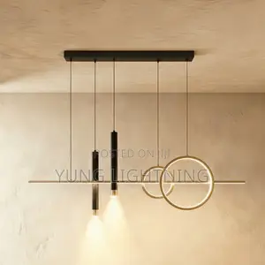 Modern Luxury LED Pendant Chandelier Elegant Ring & Linear Design