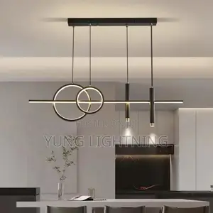 Modern Luxury LED Pendant Chandelier Elegant Ring & Linear Design