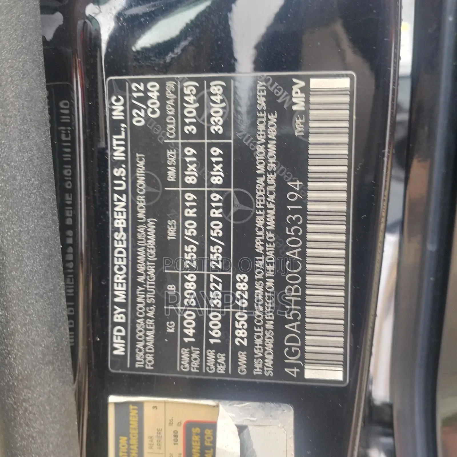 Mercedes-Benz M Class 2012 Black