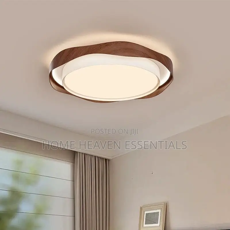 Modern Wood LED Ceiling Light for Bedroom