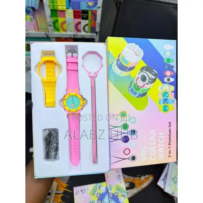 VRS 3-in-1 Collab Interchangeable Silicone Strap Watch Set