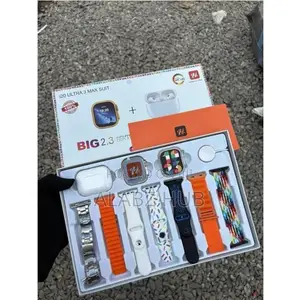 I20 Ultra 3 Max Smartwatch & Earphones Set With 7 Straps