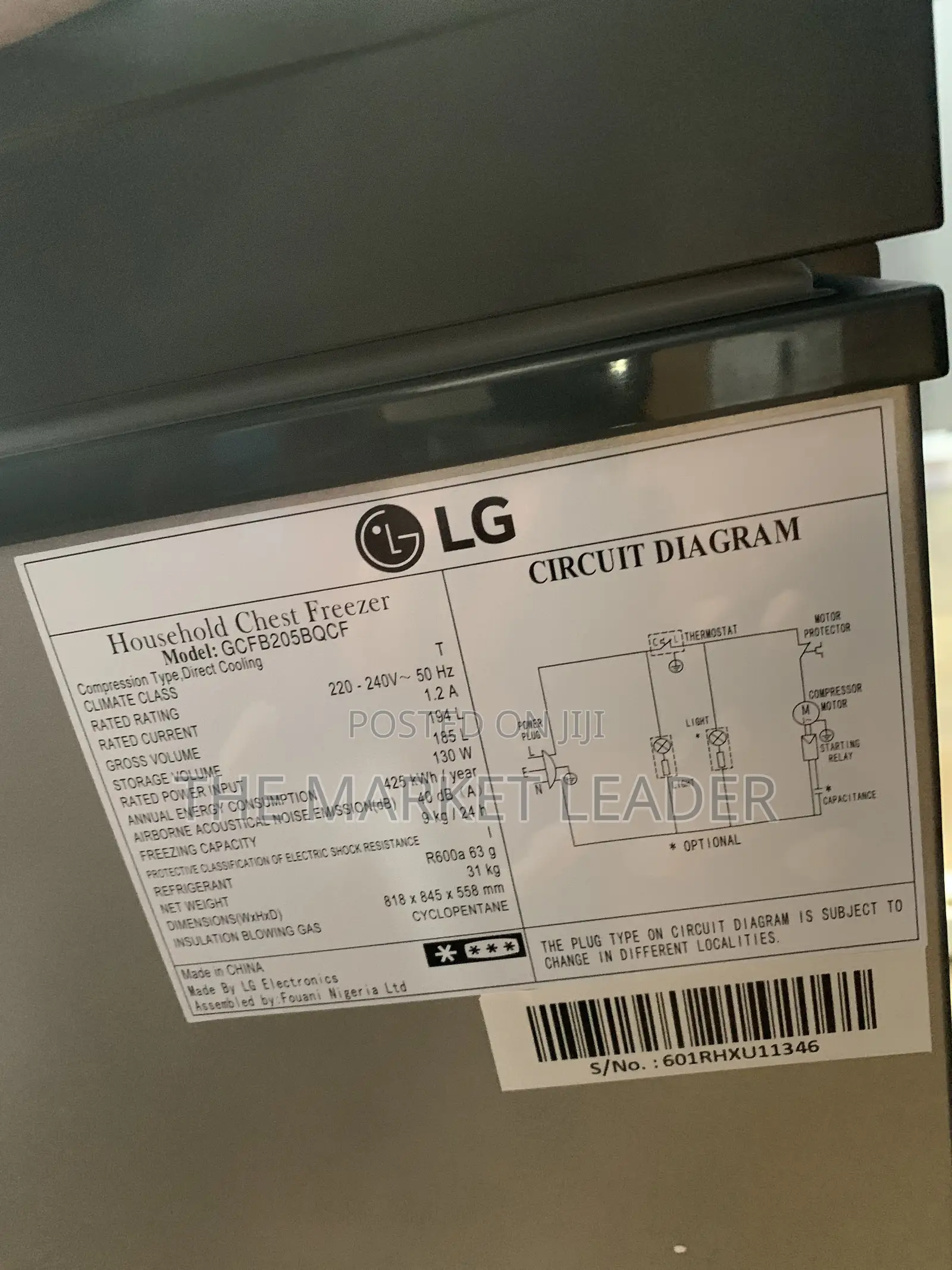 LG Chest Freezer 194l   205BQCF