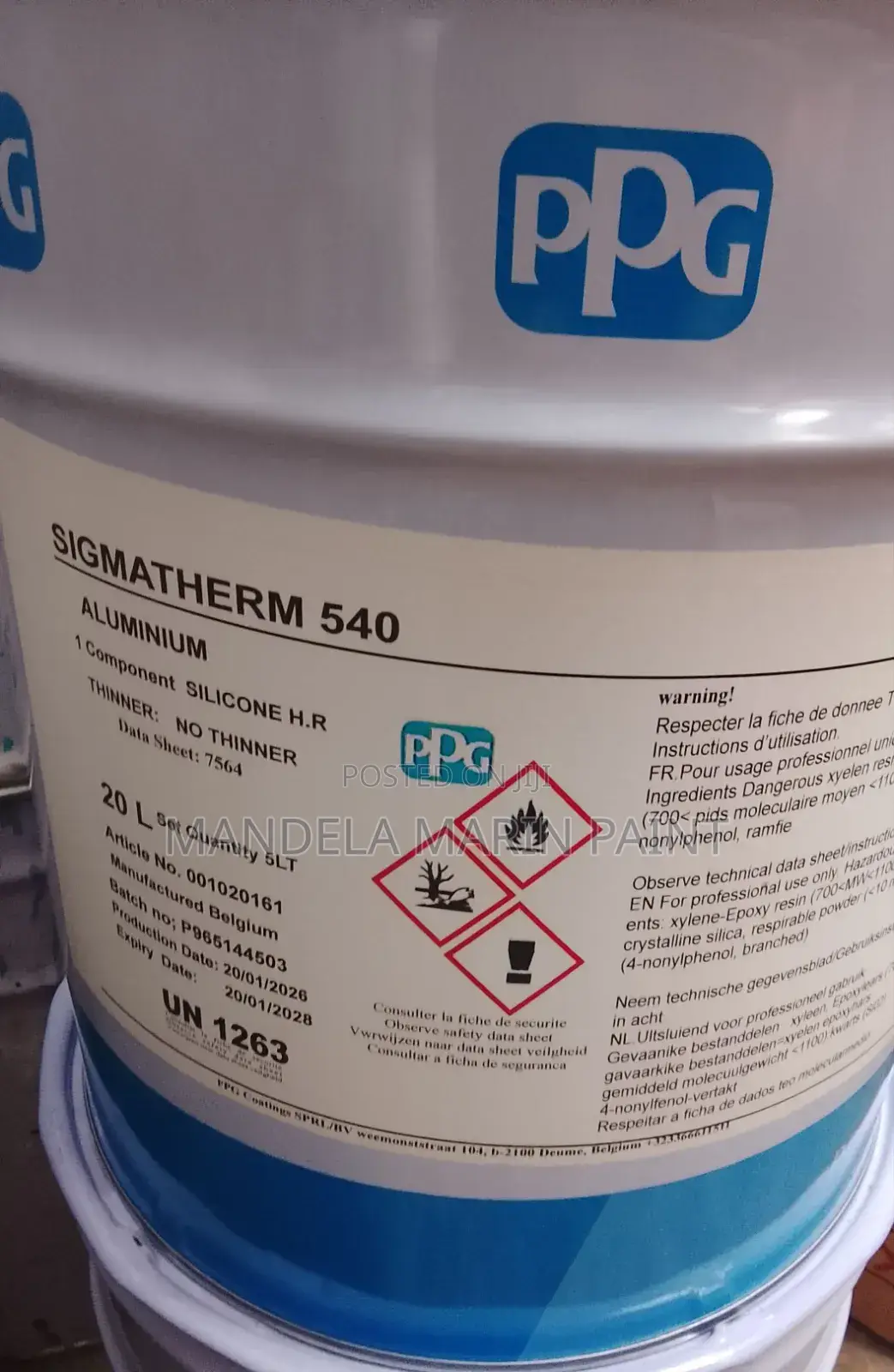 SIGMATHERM 540 Aluminum 1component Silcone H.R  No  Thinner