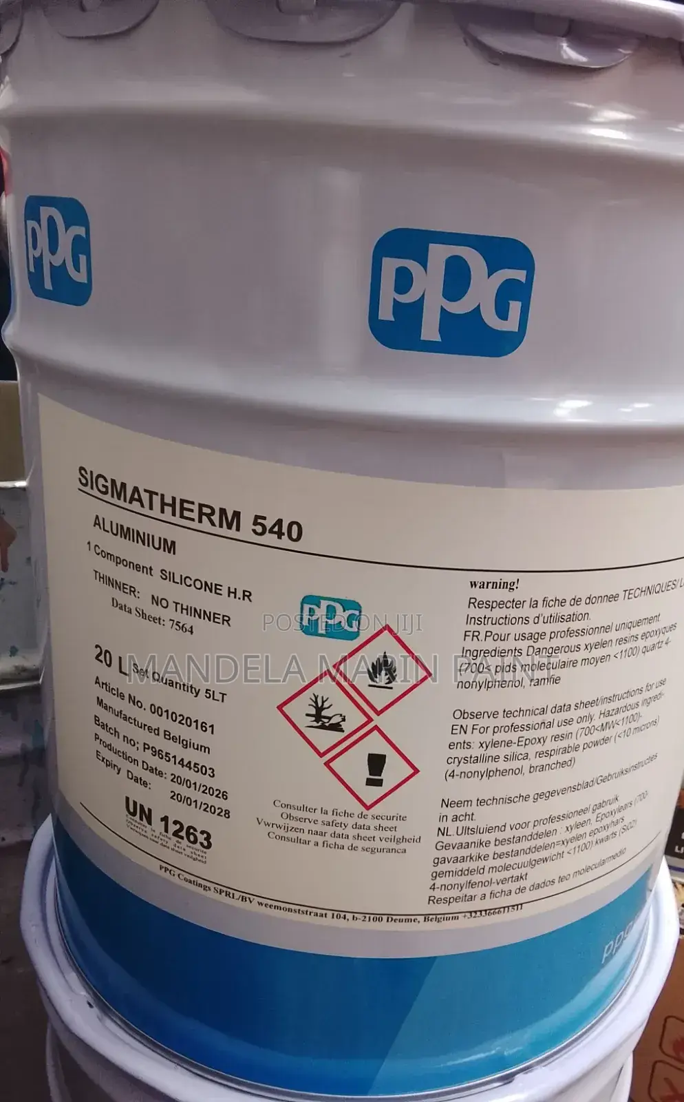 SIGMATHERM 540 Aluminum 1component Silcone H.R  No  Thinner