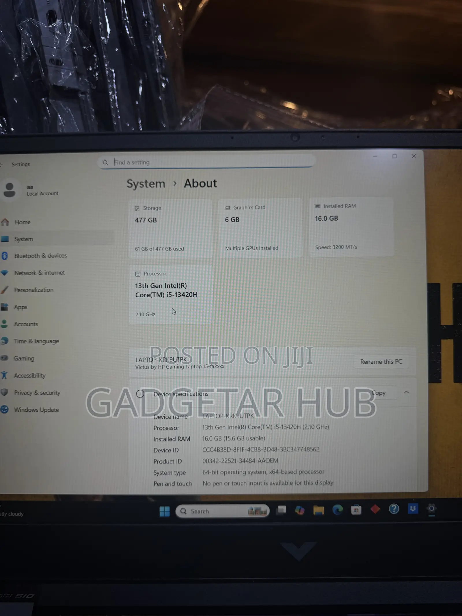 Laptop HP Victus 15 16GB Intel Core i5 SSD 512GB