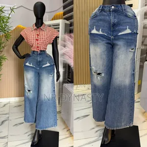 Female Barrel Jeans With Skirt Detail