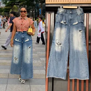 Female Barrel Jeans With Skirt Detail
