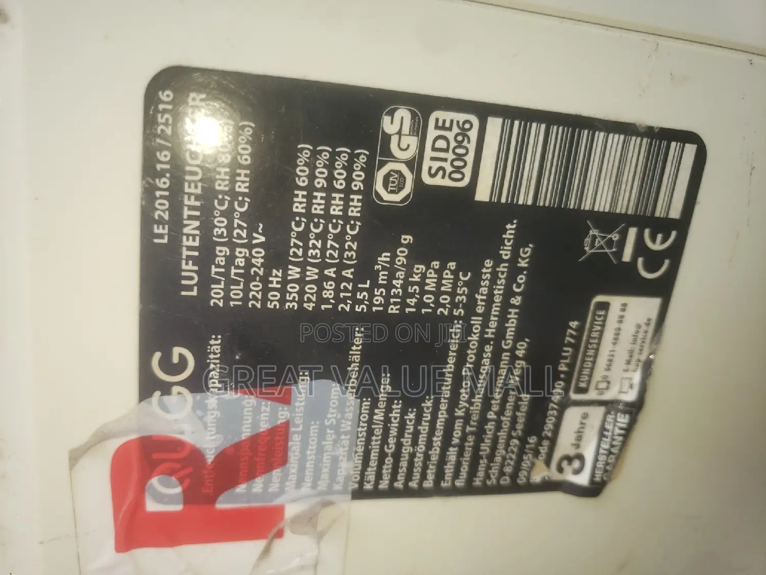 Quigg Dehumidifier