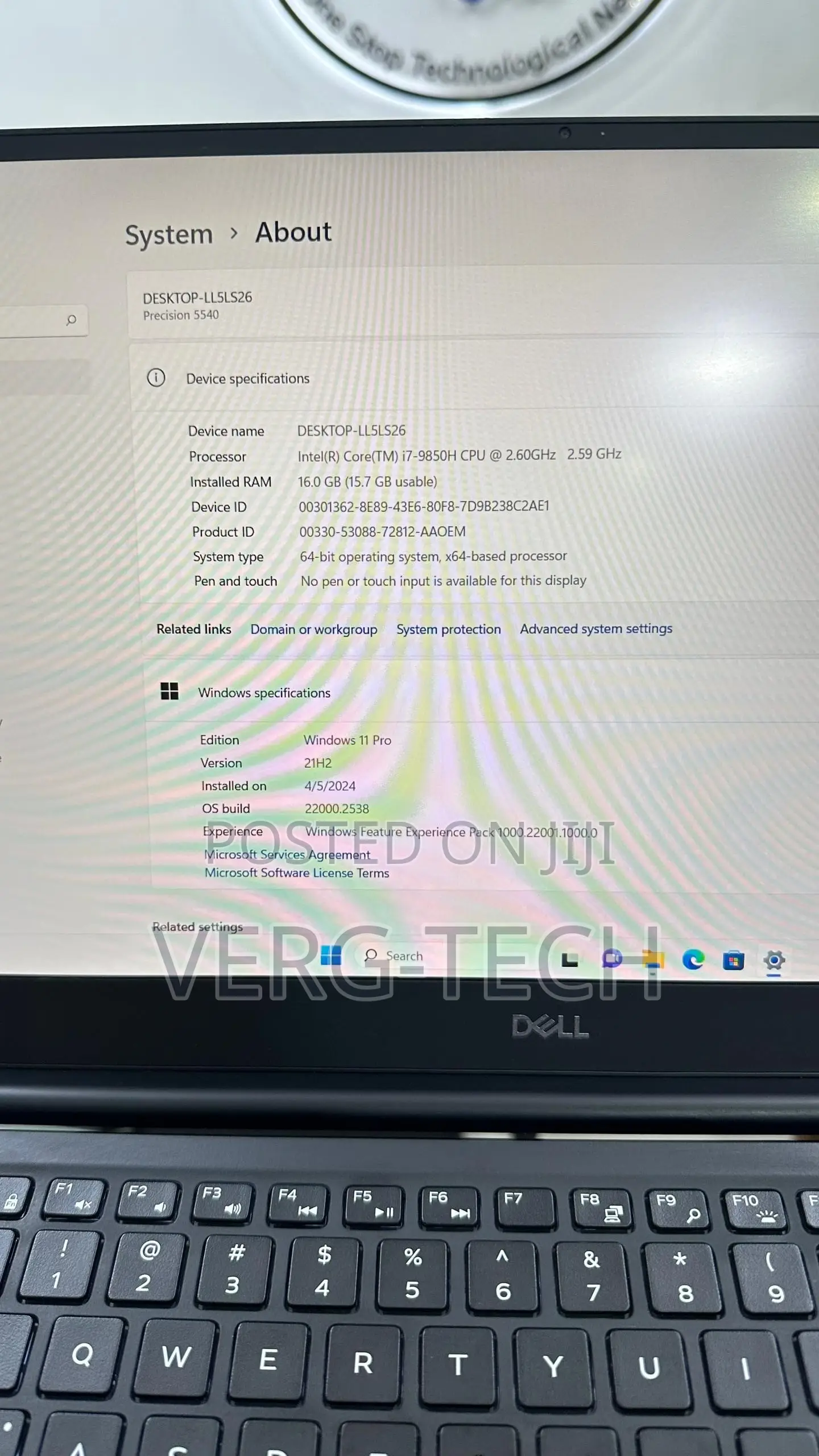Laptop Dell Precision 5540 16GB Intel Core i7 SSD 512GB