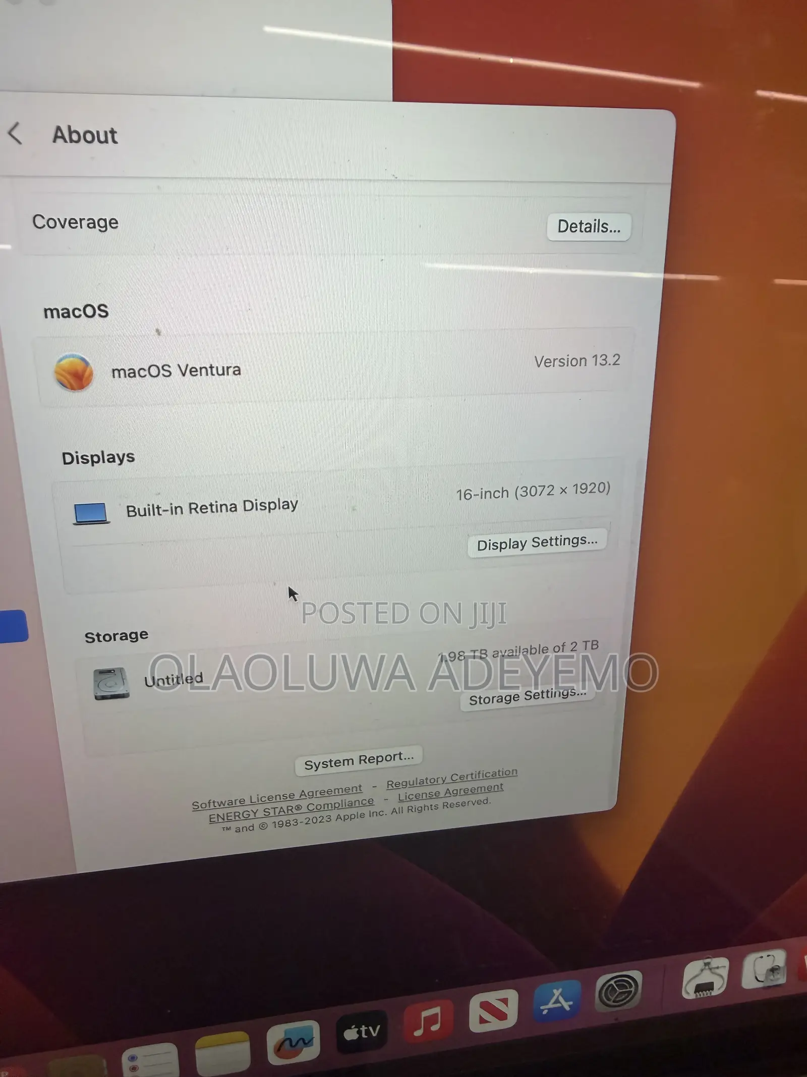 Laptop Apple MacBook Pro 2019 32GB Intel Core i9 SSD 1T
