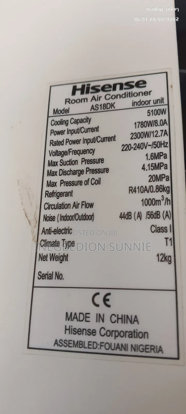 Hisense Inverter AC 2hp
