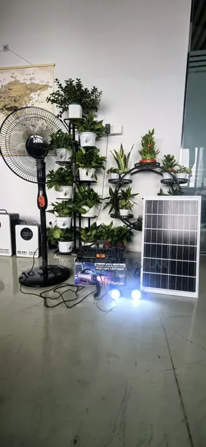 Solar Fan With Solar Pane,2 Bulbs and Remote Control