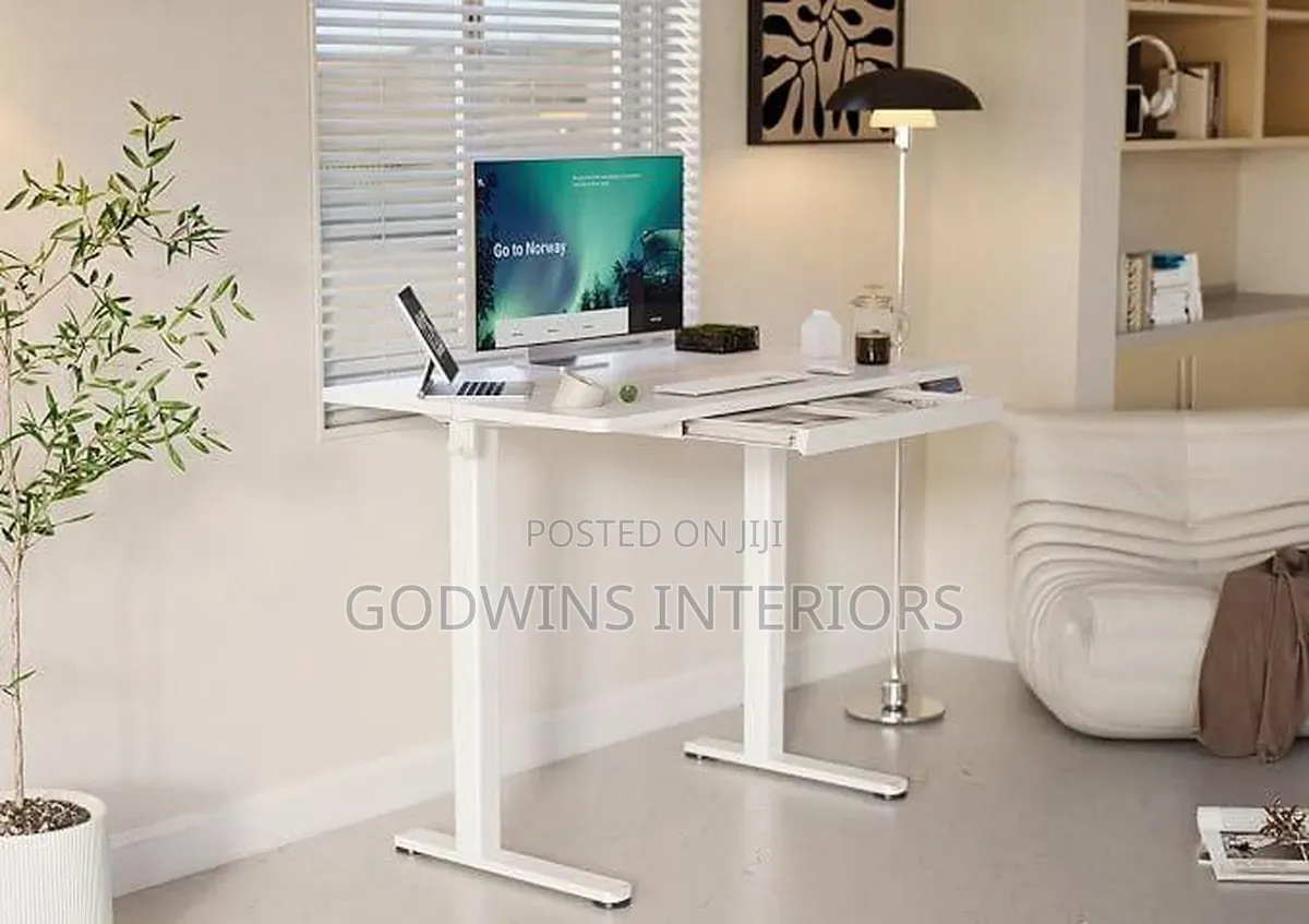 Electrical Adjustable Height Desk 120cm With Drawer