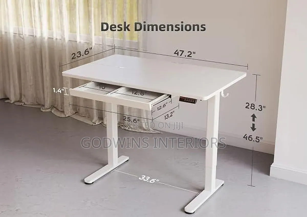 Electrical Adjustable Height Desk 120cm With Drawer