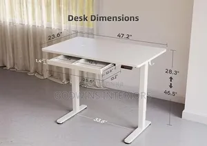 Electrical Adjustable Height Desk 120cm With Drawer