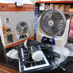 6" Easy Power Rechargeable Mini Table Solar Fan