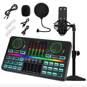 Podcast Condenser Microphone With Sound Card