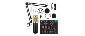 Podcast Condenser Microphone With Sound Card
