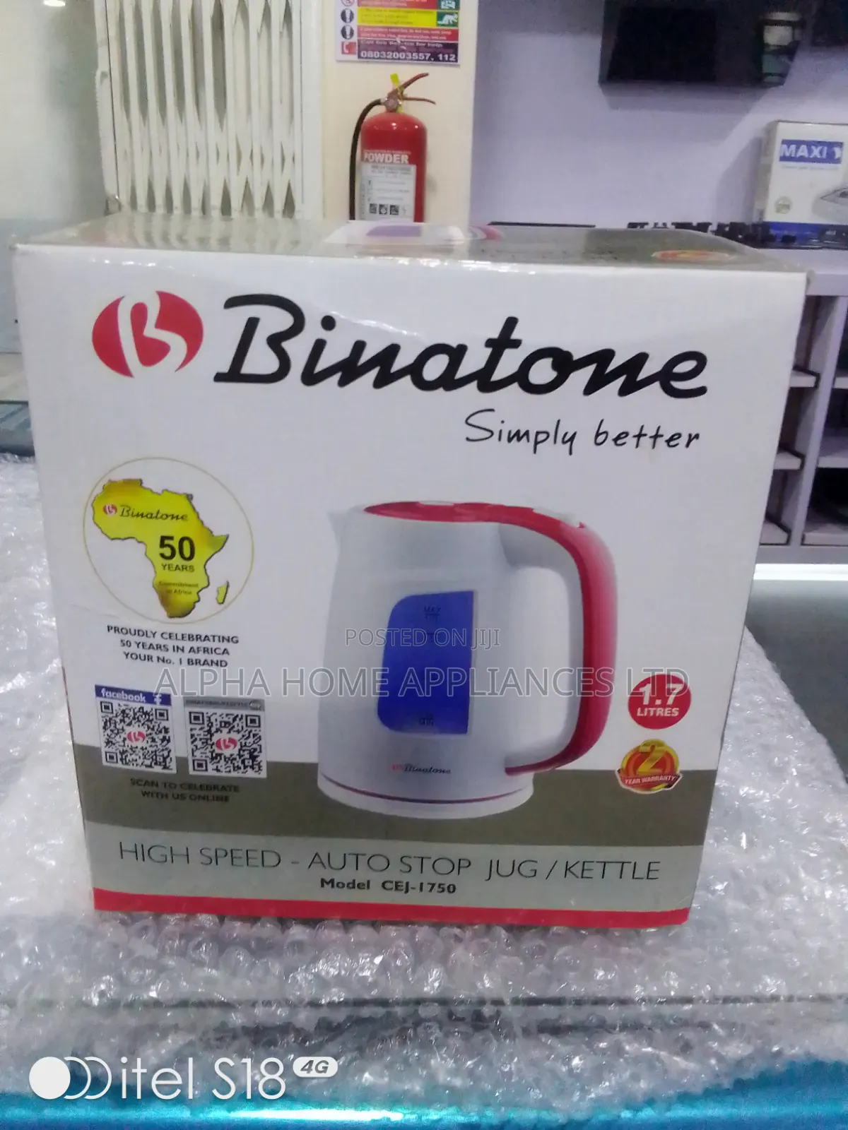 Binatone Kettle 1.7L White Colour