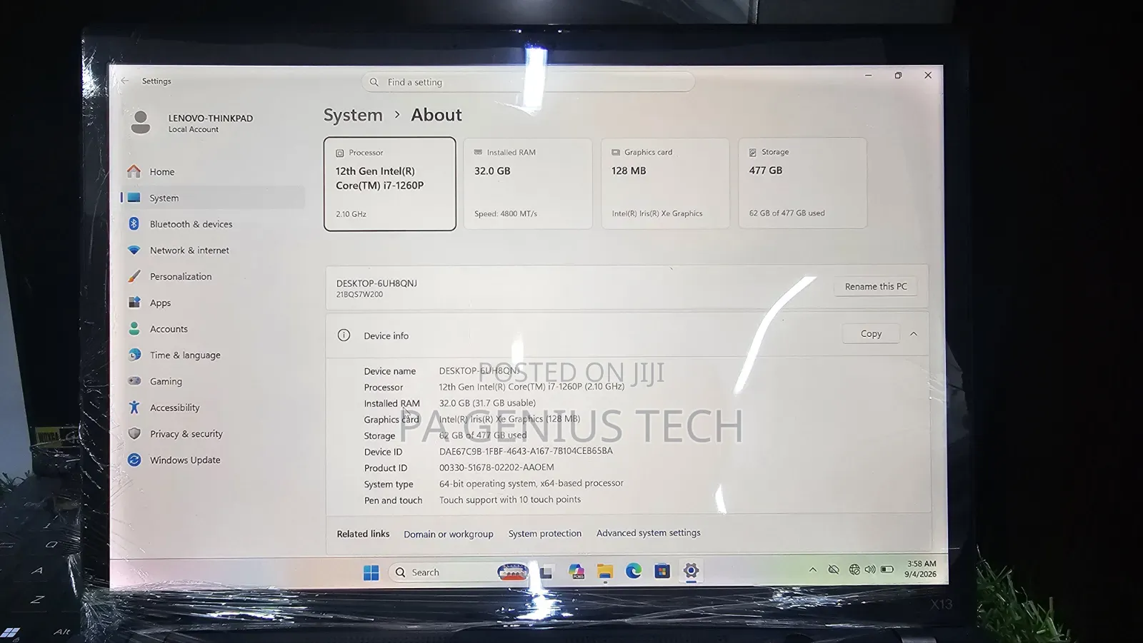 Laptop Lenovo ThinkPad X13 Gen 4 32GB Intel Core i7 SSD 512GB