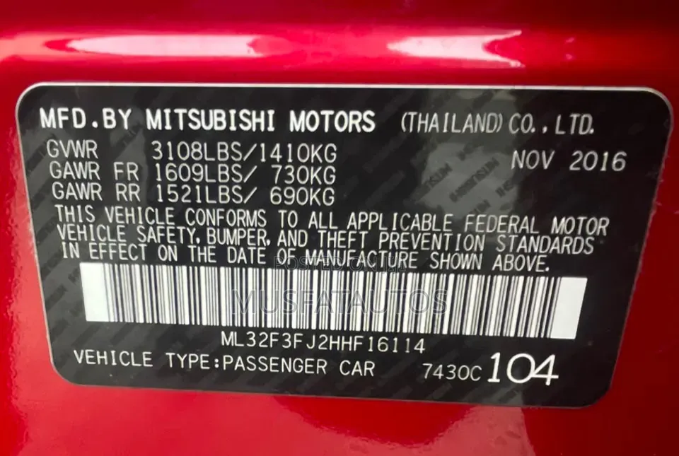 Mitsubishi Mirage 2017 Red