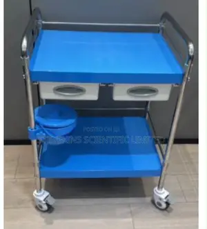 2 Tier Instruments Trolley With Double Drawer