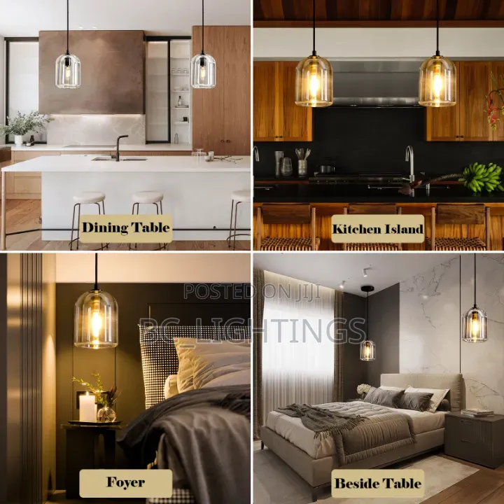 Modern Glass Pendant Light Bedroom Bedside Hanging Lamp Kitchen