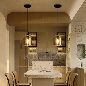 Modern Glass Pendant Light Bedroom Bedside Hanging Lamp Kitchen