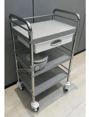3-Tier Instrument Trolley With Single Drawer