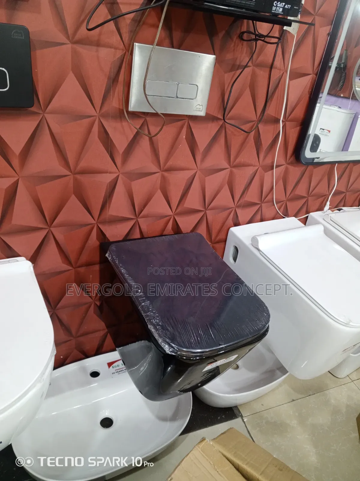 Black Glose Concealed Water Closet With Complete Accessories