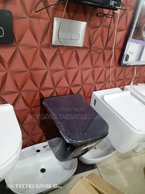 Black Glose Concealed Water Closet With Complete Accessories