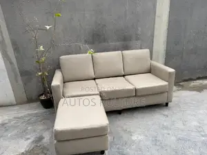 Beige / Cream Leather Sofa