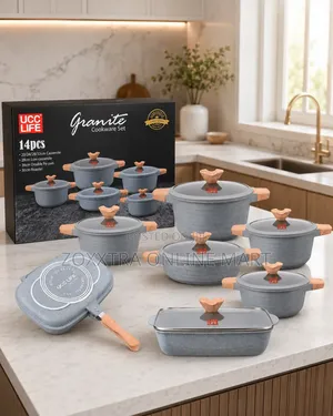 UCC Life 14-Piece Granite Non-Stick Cookware Set