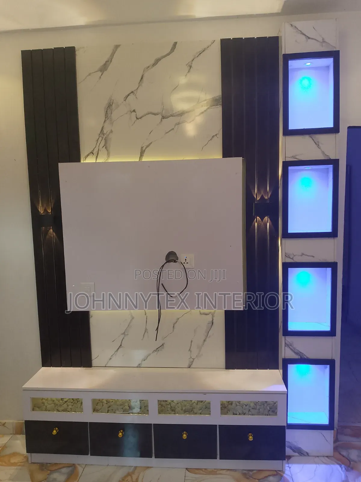 Sky Blue Light TV Console