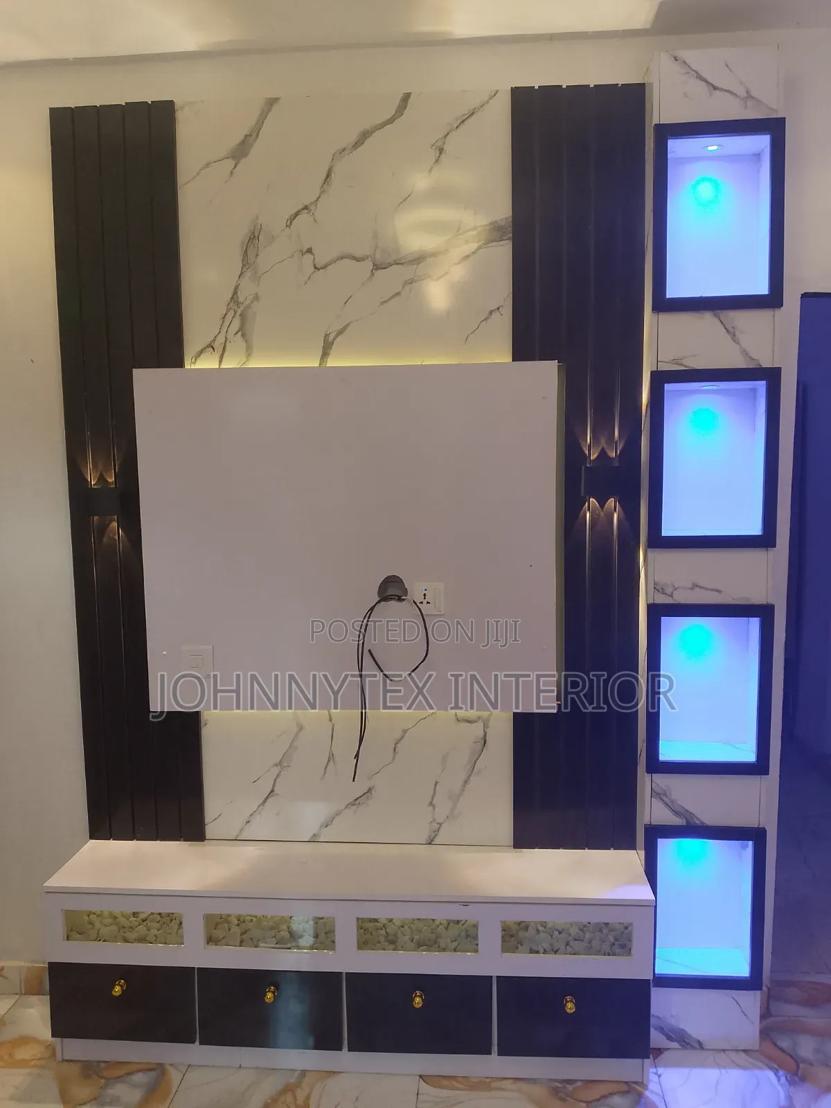 Sky Blue Light TV Console